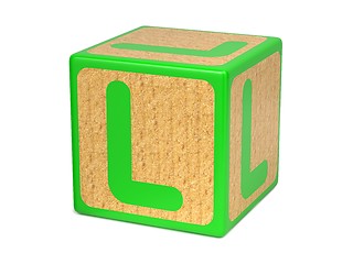 Image showing Letter L on Childrens Alphabet Block.