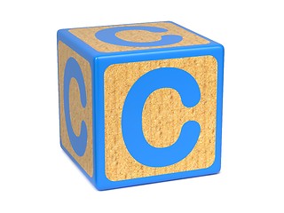 Image showing Letter C on Childrens Alphabet Block.