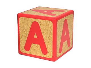 Image showing Letter A on Childrens Alphabet Block.