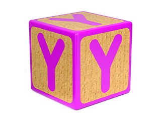 Image showing Letter Y on Childrens Alphabet Block.