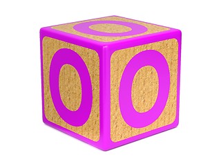 Image showing Letter O on Childrens Alphabet Block.