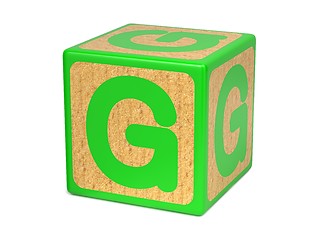 Image showing Letter G on Childrens Alphabet Block.