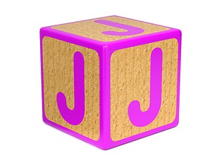 Image showing Letter J on Childrens Alphabet Block.