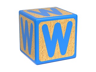 Image showing Letter W on Childrens Alphabet Block.