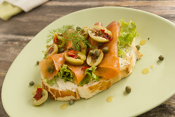 Image showing Salmon Open Sandwich