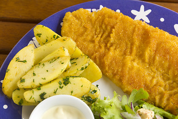 Image showing Kipfler Potatoes And Fish