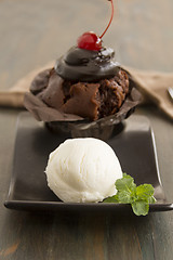 Image showing Ice Cream With a Muffin