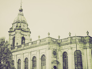 Image showing Vintage sepia St Philip Cathedral, Birmingham