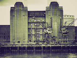 Image showing Vintage sepia Battersea Powerstation London