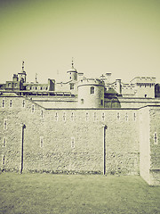 Image showing Vintage sepia Tower of London