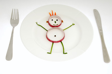 Image showing Vegetable man on dish