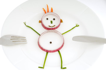 Image showing Vegetable man on dish