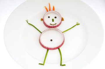 Image showing vegetable man on dish