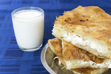 Image showing Burek and yogurt