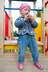 Image showing little girl in the playground