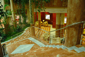 Image showing Stairs to hotel lobby