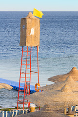 Image showing Watchtower on a beach