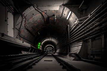 Image showing Underground tunnel for the subway