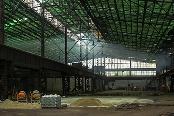 Image showing Large industrial hall under construction