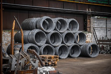 Image showing Large coil of Aluminum wire