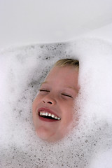 Image showing Kid Having Fun in the Bath