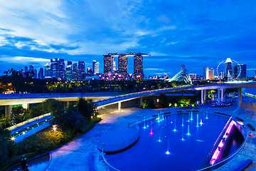 Image showing Singapore city skyline at night