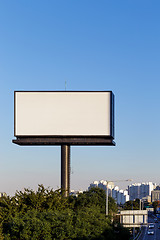 Image showing Blank billboard against blue sky