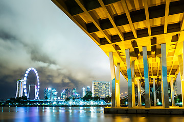 Image showing Singapore skyline at night 