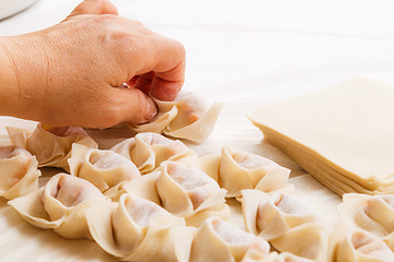 Image showing Making of Chinese dumpling