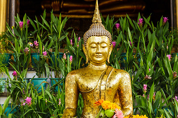 Image showing Golden buddha statue in temple