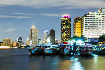 Image showing Bangkok skyline at night