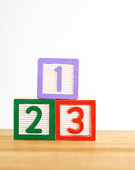 Image showing 123 wooden toy block