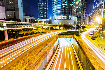 Image showing Hong Kong city busy traffic at night