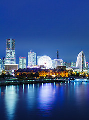 Image showing Yokohama skyline at night