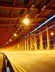 Image showing Tunnel with car light