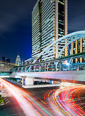 Image showing Busy traffic trail in Bangkok