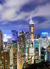 Image showing Urban city in Hong Kong at night