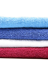 Image showing Colorful towels - copy space at top and bottom of image