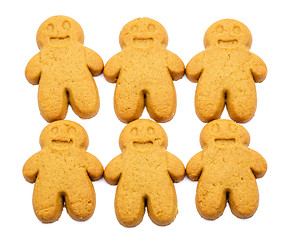 Image showing Row of Gingerbread cookies