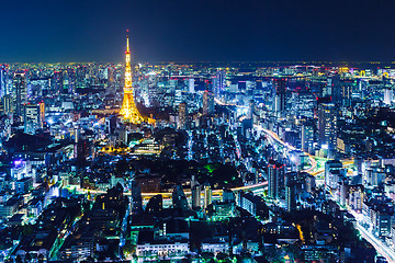 Image showing Tokyo skyline at night