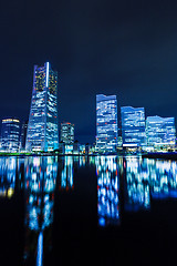 Image showing Yokohama city skyline at night