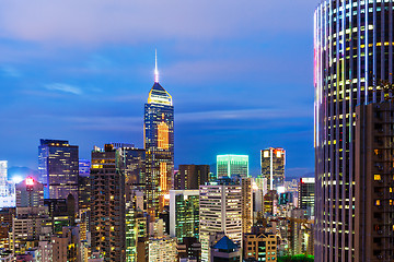 Image showing Hong Kong city skyline at night