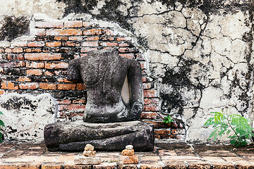 Image showing Broken Buddha at Ayuttaya, Thailand 