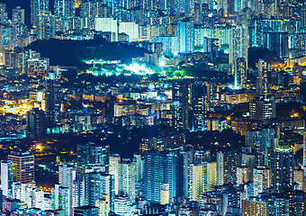 Image showing Urban city in Hong Kong at night