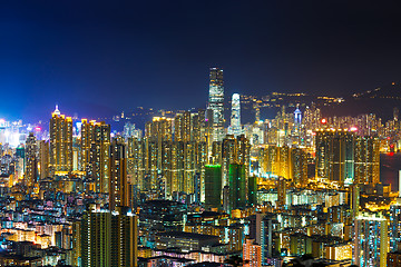 Image showing Urban city in Hong Kong at night