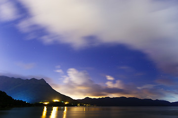Image showing Coastline at night