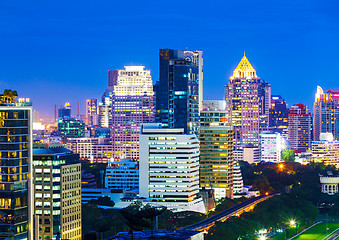 Image showing Bangkok skyline at night