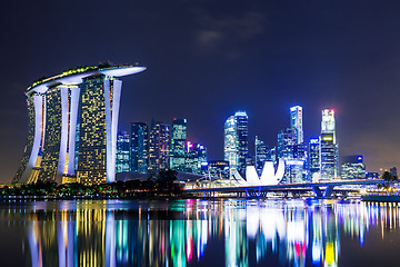 Image showing Singapore city skyline at night