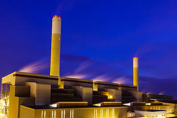 Image showing Industrial plant at night