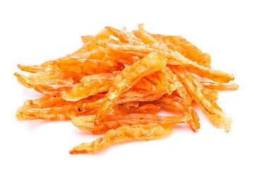 Image showing Dried shrimp isolated on white